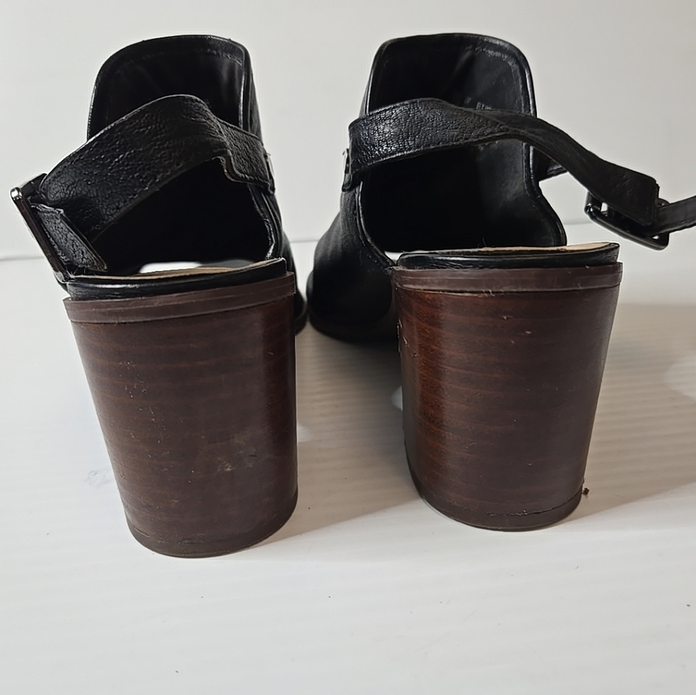 Franco Sarto peeptoe slingback‎ black heels 7 - Picture 5 of 10